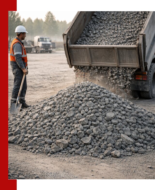 Гранитный щебень фракции 100–201 для строительства в Дюртюли