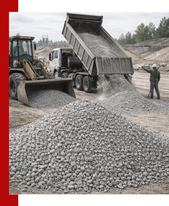 Доставка известнякового щебня фр. 5–20 в Дюртюли