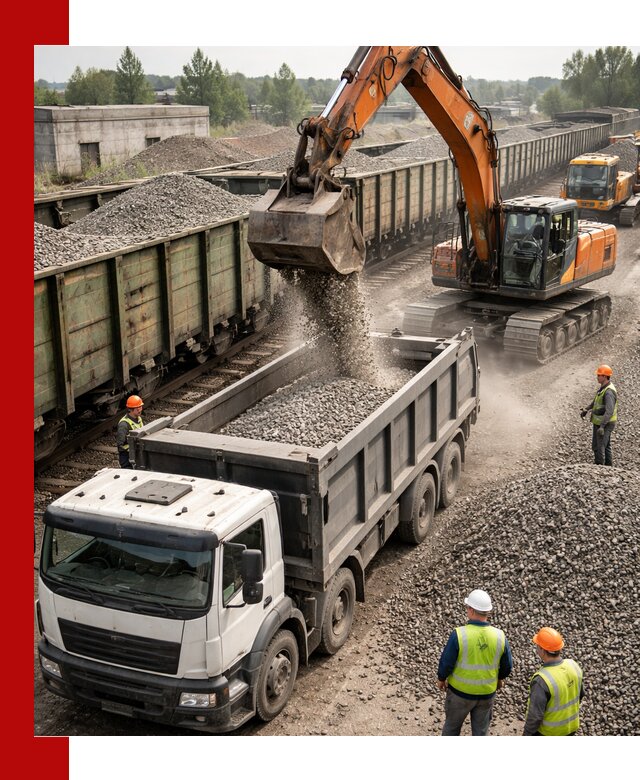 Железнодорожный щебень фракция 25–60 для поставок в Дюртюли