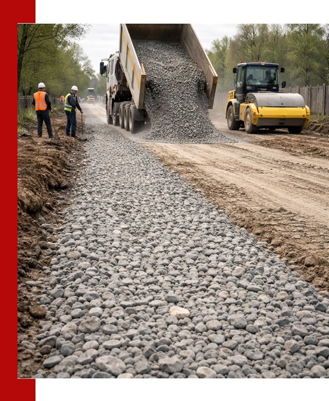 Доставка щебня для отсыпки дорог в Дюртюли высокого качества