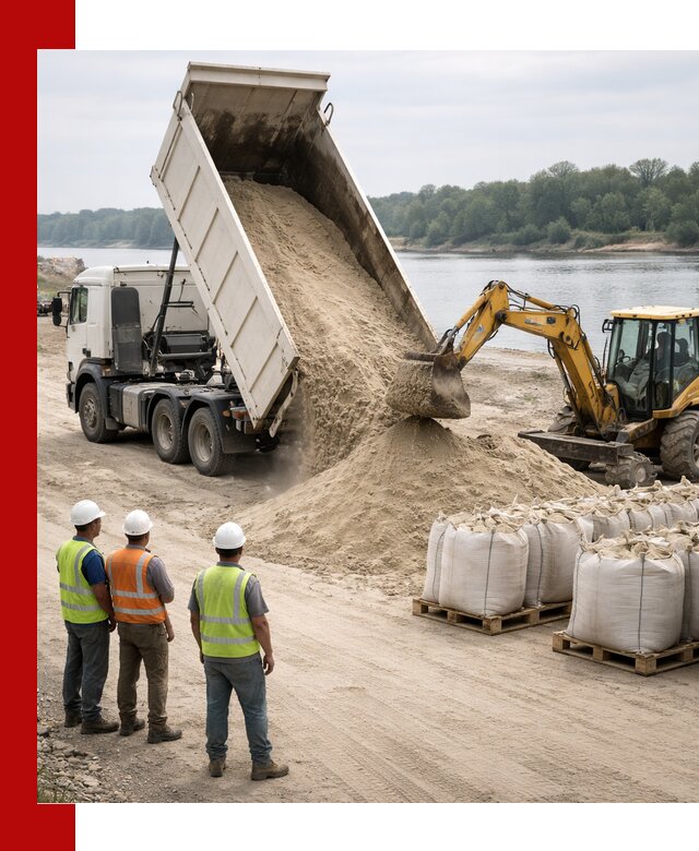 Доставка речного песка в Дюртюли самосвалами и погрузкой