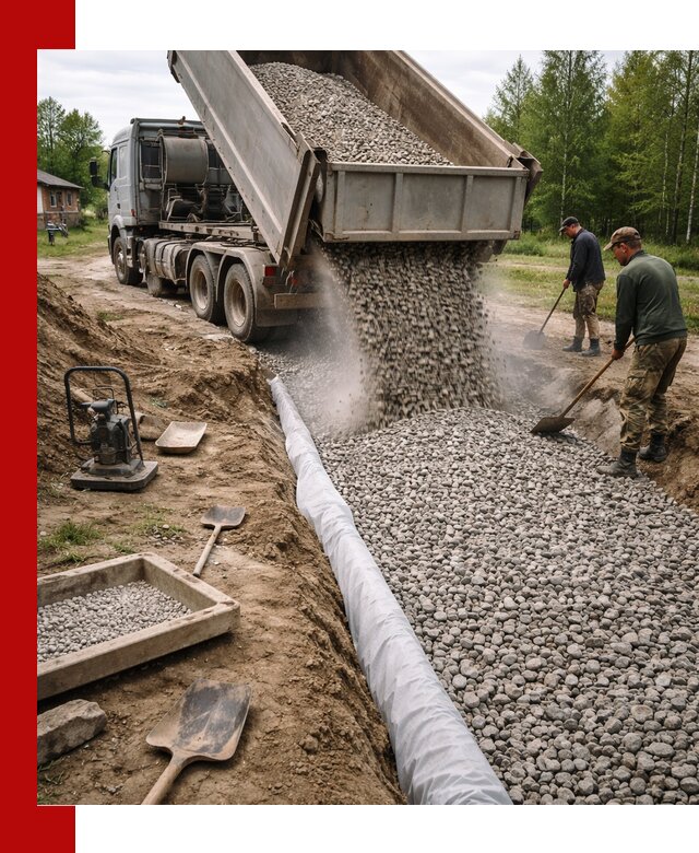 Гравий для дренажа с доставкой в Дюртюли качественный и недорогой