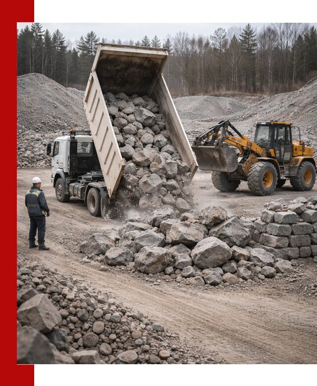 Доставка и продажа бутового гранитного камня в Дюртюли