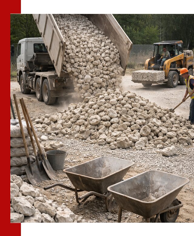 Доставка и продажа бутового известнякового камня в Дюртюли