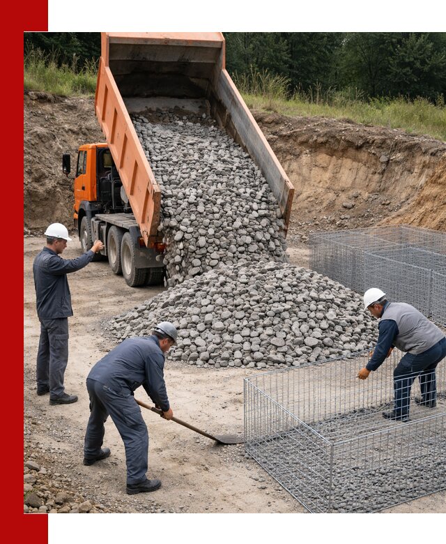 Камень для габионов с доставкой в Дюртюли быстро и надёжно