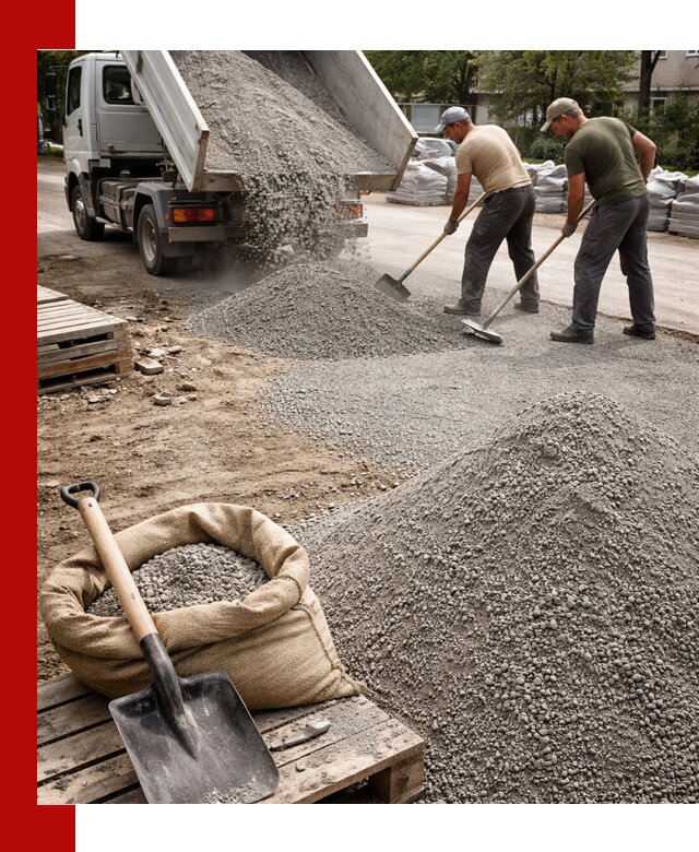 Отсев для тротуарной плитки в Дюртюли — доставка и укладка