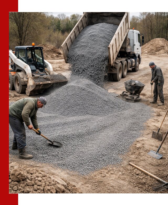 Отсев для подсыпки в Дюртюли — доставка и подсыпка на участок