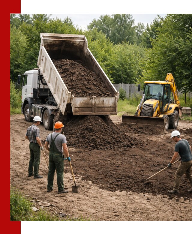 Доставка и укладка грунта для выравнивания участка в Дюртюли