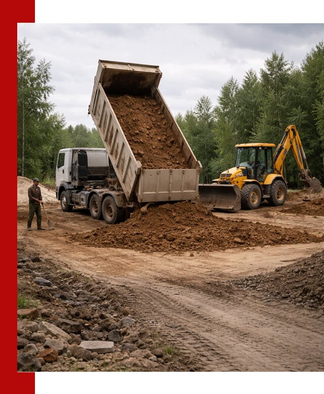 Доставка суглинка самосвалами в Дюртюли подсыпка и планировка
