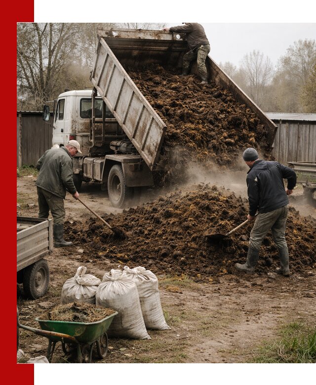Доставка коровьего навоза самосвалом в Дюртюли