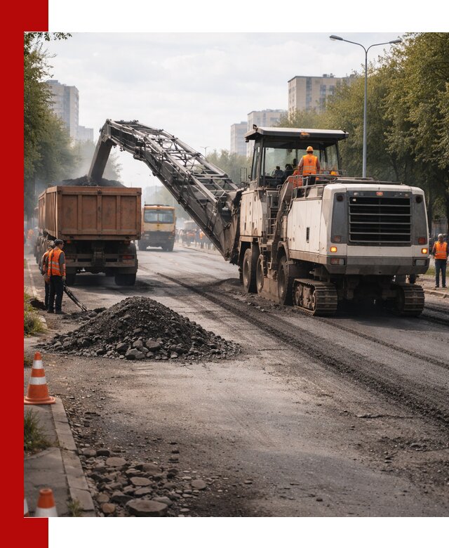 Фрезерованный асфальт в Дюртюли — удаление и вывоз старого покрытия
