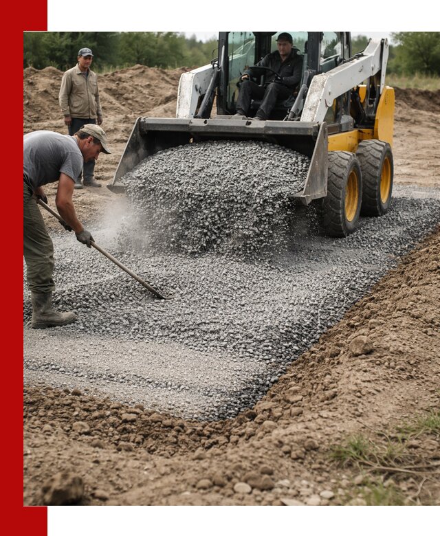 Устройство щебеночной подушки в Дюртюли для дорог и фундаментов